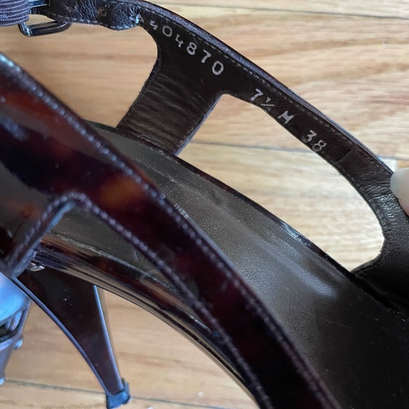 Stuart Weitzman Cognac Peep-toe Slingbacks - Picture 10 of 11